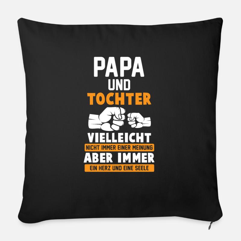 Vater Tochter Bonuspapa - Sofakissenbezug 45 x 45 cm - Schwarz
