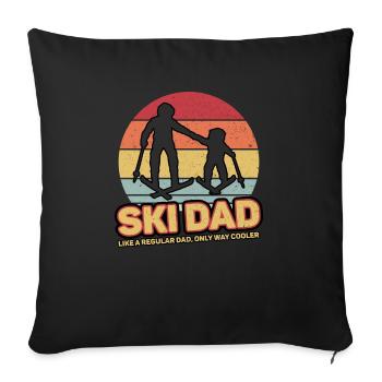 Ski Dad Father Skiing Dad Vintage Retro - Sofa pillowcase 17,3'' x 17,3'' (45 x 45 cm) - black - Front