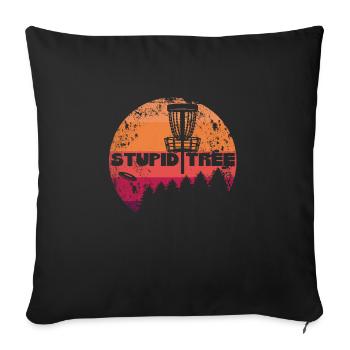 Stupid Tree Funny Golfer Gift Tree - Sofa pillowcase 17,3'' x 17,3'' (45 x 45 cm) - black - Front