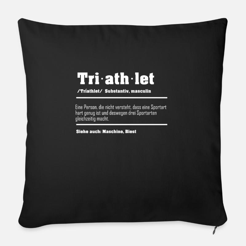 Triathlon Triathlet Begriffserklärung Geschenk - Sofakissenbezug 45 x 45 cm - Schwarz