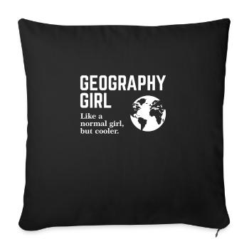 Geography Girl - Sofa pillowcase 17,3'' x 17,3'' (45 x 45 cm) - black - Front