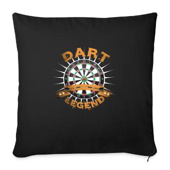 Dart board with darts - Sofa pillowcase 17,3'' x 17,3'' (45 x 45 cm) - black - Front