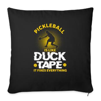 Pickleball Design for a Pickleball Player - Sofa pillowcase 17,3'' x 17,3'' (45 x 45 cm) - black - Front