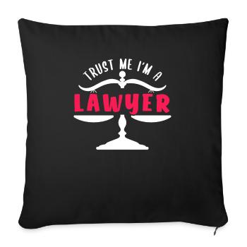 Avocat avocat balance cadeau - Housse de coussin décorative 45 x 45 cm - noir - Devant