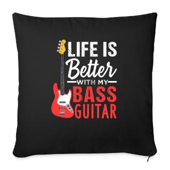 Basse guitare E-Basse Vie - Housse de coussin décorative 45 x 45 cm - noir - Devant