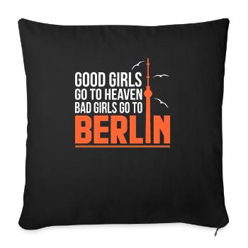 Berlin - Housse de coussin décorative 45 x 45 cm - noir - Devant