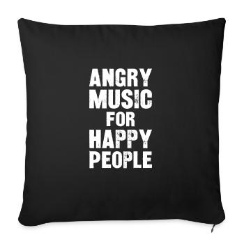 Musique en colère pour les gens heureux - Housse de coussin décorative 45 x 45 cm - noir - Devant