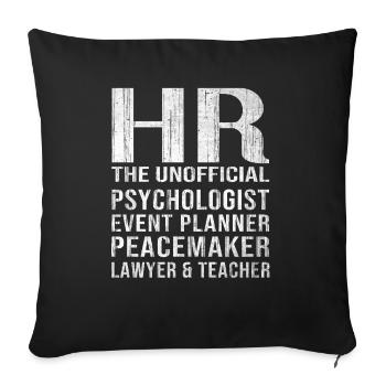 HR Manager Personalabteilung Recruiter - Sofakissenbezug 45 x 45 cm - Schwarz - Vorne
