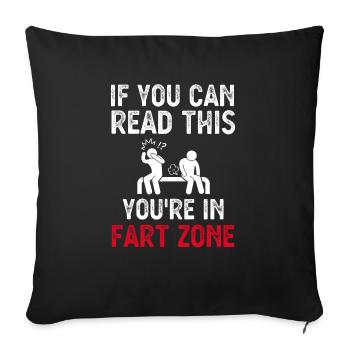 Si vous pouvez lire ceci, vous êtes dans la zone de pet drôle - Housse de coussin décorative 45 x 45 cm - noir - Devant