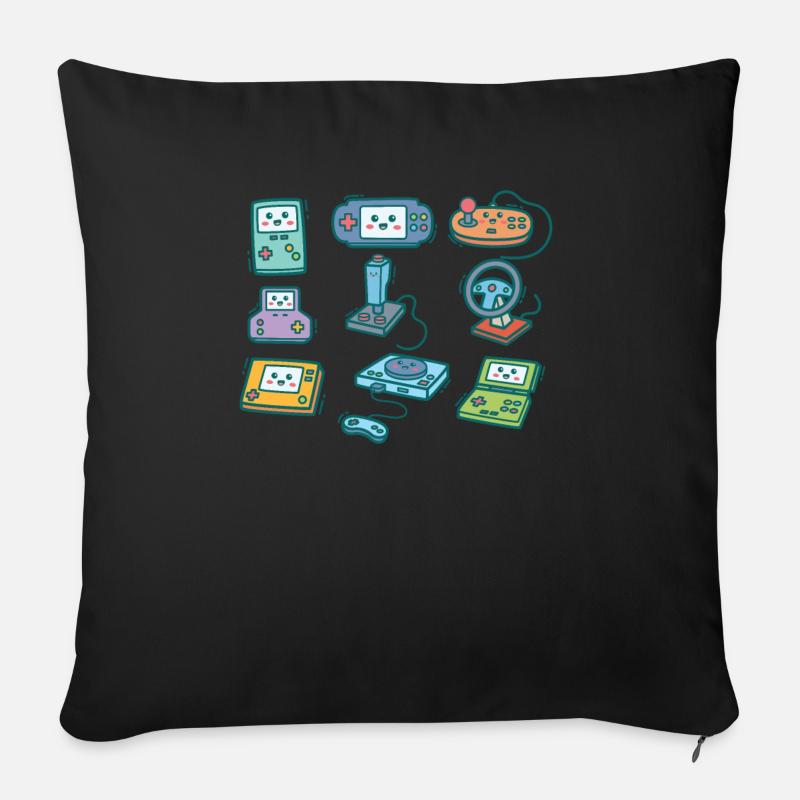Jeu de jeu de jeux cadeau de jeu - Housse de coussin décorative 45 x 45 cm - noir