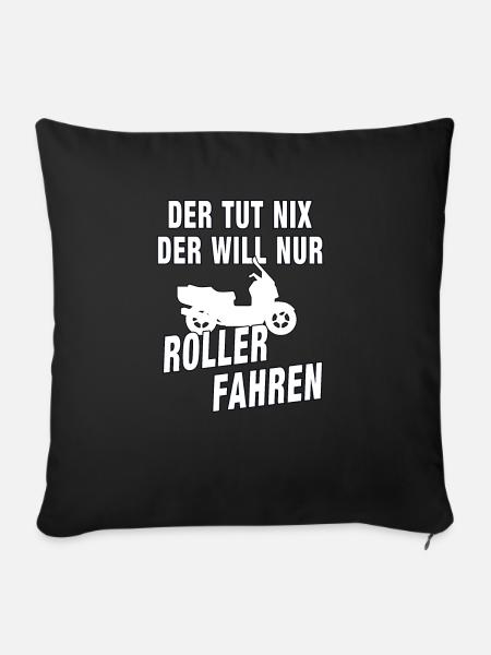 Motorroller Roller Rollerfahrer Geschenk - Sofakissenbezug 45 x 45 cm - Schwarz