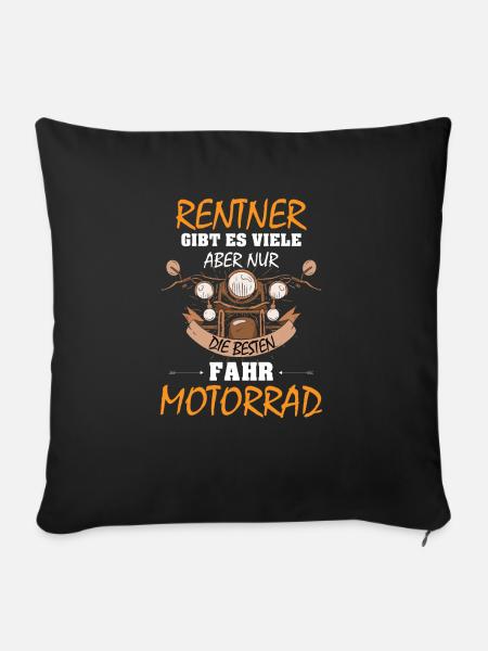 Motorrad Rentner Geschenk - Sofakissenbezug 45 x 45 cm - Schwarz