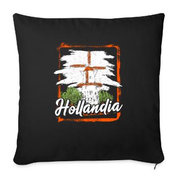 Netherlands Tshirt Holland Amsterdam Gift Flag - Sofa pillowcase 17,3'' x 17,3'' (45 x 45 cm) - black - Front