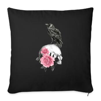 Raven Gothik goth skull death skull punk - Sofa pillowcase 17,3'' x 17,3'' (45 x 45 cm) - black - Front
