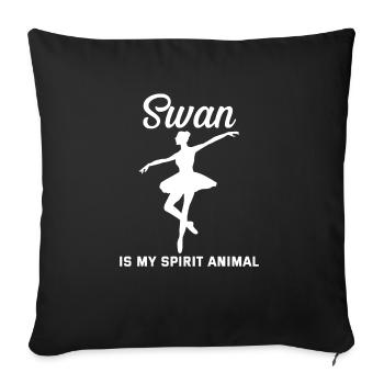 Swan est mon ballet animal - Housse de coussin décorative 45 x 45 cm - noir - Devant