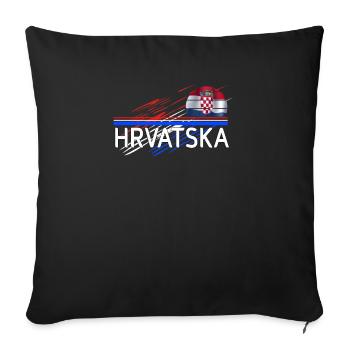 Hrvatska - Sofa pillowcase 17,3'' x 17,3'' (45 x 45 cm) - black - Front