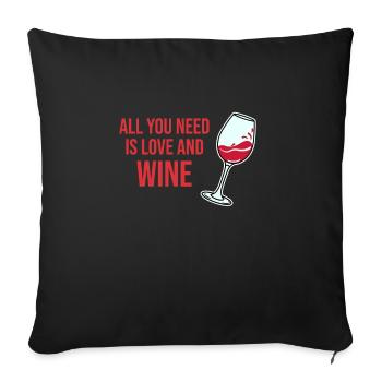 Wein - Sofakissenbezug 45 x 45 cm - Schwarz - Vorne