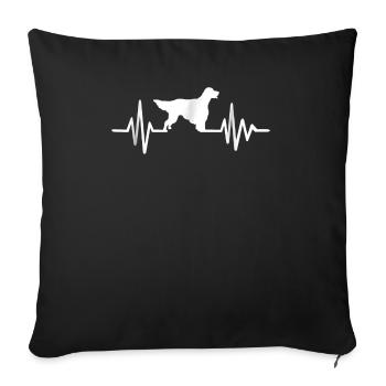 Setter anglais Heartbeat - Housse de coussin décorative 45 x 45 cm - noir - Devant