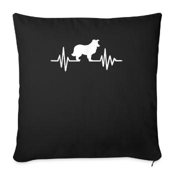 Chien de berger des Shetland Heartbeat - Housse de coussin décorative 45 x 45 cm - noir - Devant