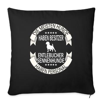 Schweizer Sennenhund Hunde Entlebucher Sennenhunde - Sofakissenbezug 45 x 45 cm - Schwarz - Vorne