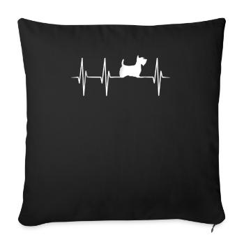 Scottish Terrier chien Heartbeat Scottie - Housse de coussin décorative 45 x 45 cm - noir - Devant
