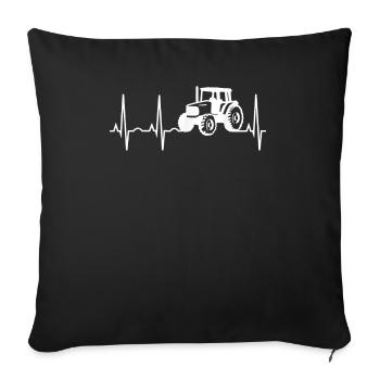 Farmers Traktor Farming Heartbeat - Sofakissenbezug 45 x 45 cm - Schwarz - Vorne