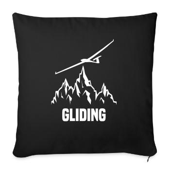 Pilote de planeur planeur planeur - Housse de coussin décorative 45 x 45 cm - noir - Devant