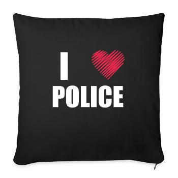 police - Housse de coussin décorative 45 x 45 cm - noir - Devant