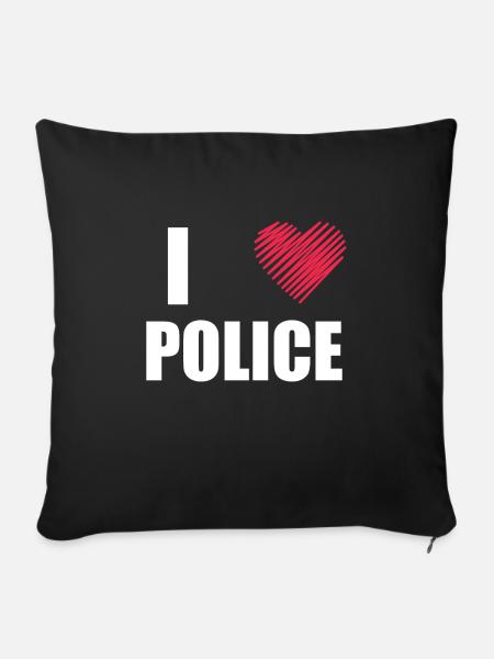 Polizei - Sofakissenbezug 45 x 45 cm - Schwarz