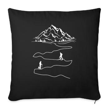 Touring Ski Tour Ski Gift - Sofa pillowcase 17,3'' x 17,3'' (45 x 45 cm) - black - Front