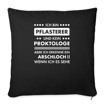 Pflasterer Straßenbau Baustelle Bauarbeiter - Sofakissenbezug 45 x 45 cm - Schwarz - Vorne