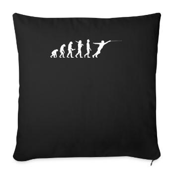 Lustige Fechten Evolution für Fechter - Sofakissenbezug 45 x 45 cm - Schwarz - Vorne