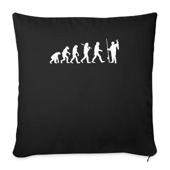 Funny fishing evolution - Sofa pillowcase 17,3'' x 17,3'' (45 x 45 cm) - black - Front
