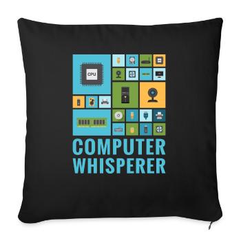 Computer Whisperer Lustiger IT Tech Support Helpdesk - Sofakissenbezug 45 x 45 cm - Schwarz - Vorne