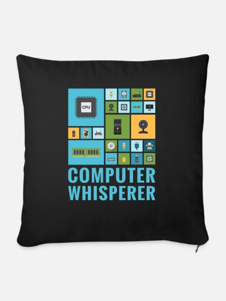 Computer Whisperer Lustiger IT Tech Support Helpdesk - Sofakissenbezug 45 x 45 cm - Schwarz