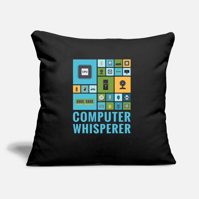 Ordinateur Whisperer Funny IT Tech Support Help Desk Housse de coussin décorative 45 x 45 cm