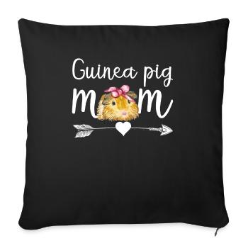 guinea pig mom - Sofa pillowcase 17,3'' x 17,3'' (45 x 45 cm) - black - Front