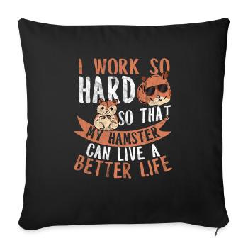 Hamster - Sofa pillowcase 17,3'' x 17,3'' (45 x 45 cm) - black - Front