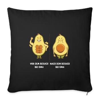 Oma beste Köchin lustiger Spruch Witz Avocado - Sofakissenbezug 45 x 45 cm - Schwarz - Vorne