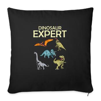 Dinosaure - Housse de coussin décorative 45 x 45 cm - noir - Devant