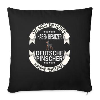 Deutsche Pinscher Hunde Pinschers - Sofakissenbezug 45 x 45 cm - Schwarz - Vorne