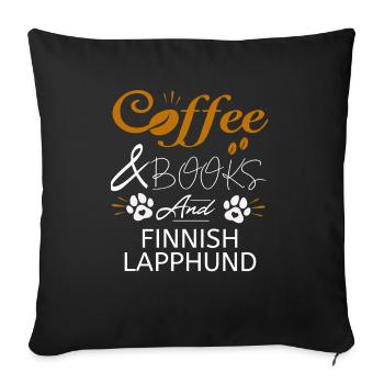 Livres de café finlandais Lapphund Chiens Lapphunds - Housse de coussin décorative 45 x 45 cm - noir - Devant