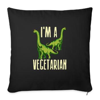 Dino végétarien - Housse de coussin décorative 45 x 45 cm - noir - Devant