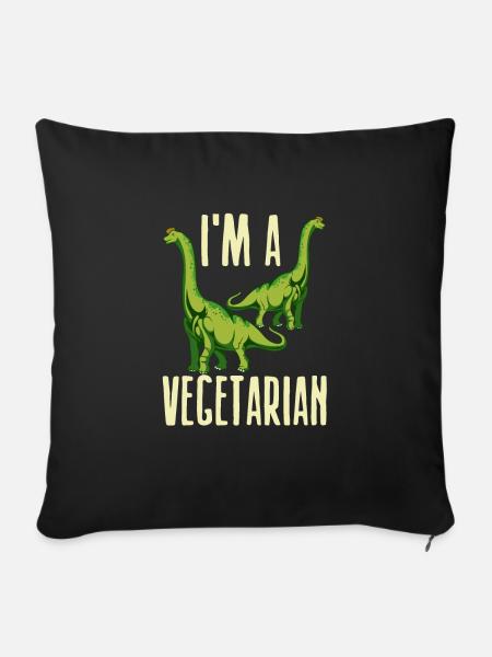 Dino Vegetarier - Sofakissenbezug 45 x 45 cm - Schwarz