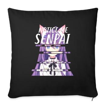 Notice Me Senpai - Japanese Anime - Sofa pillowcase 17,3'' x 17,3'' (45 x 45 cm) - black - Front