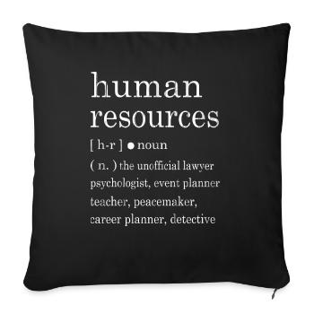 Human resources work department personnel - Sofa pillowcase 17,3'' x 17,3'' (45 x 45 cm) - black - Front