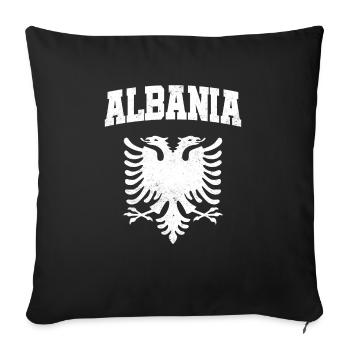 Albania Albania Albanian flag flag - Sofa pillowcase 17,3'' x 17,3'' (45 x 45 cm) - black - Front