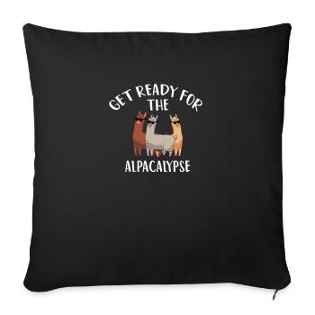 Préparez-vous à l'apocalypse de l'alpacalypse - Housse de coussin décorative 45 x 45 cm - noir - Devant