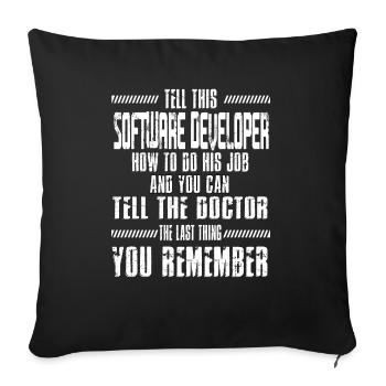Computer Software Developer Code Programming - Sofa pillowcase 17,3'' x 17,3'' (45 x 45 cm) - black - Front