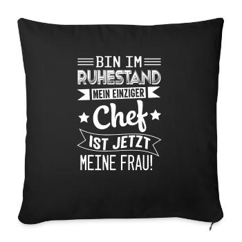 Rente Pension Ruhestand Rentner 2021 - Sofakissenbezug 45 x 45 cm - Schwarz - Vorne